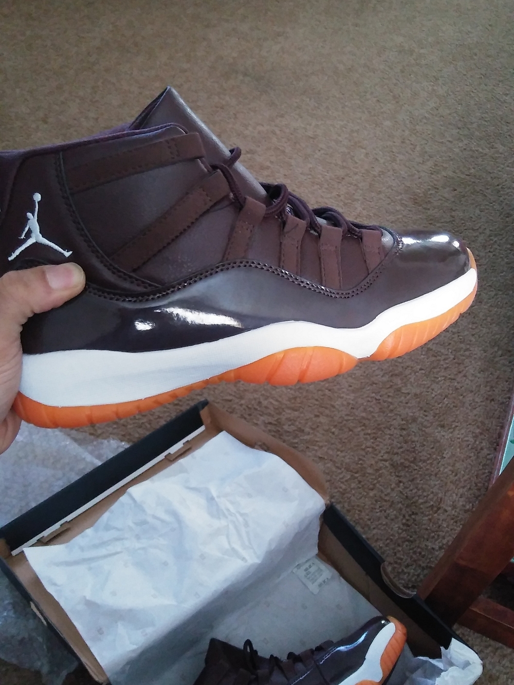 Jordan 11 Men’s High-Top Basketball Shoes - Brown and Orange
